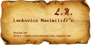 Lenkovics Maximilián névjegykártya